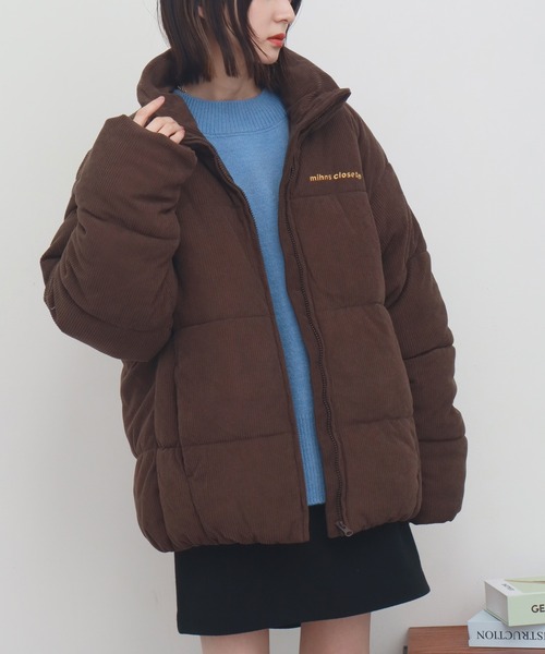 mihns closet（ミンズクローゼット）の「【mihns closet/ミンズクローゼット】 スタンドカラー パデッド ストレッチ コーデュロイ ブルゾン（ダウンジャケット/コート・メンズ・ブラック/チャコールグレー/ブラウン/ベージュ・M/L/S/LL）」の22枚目の写真