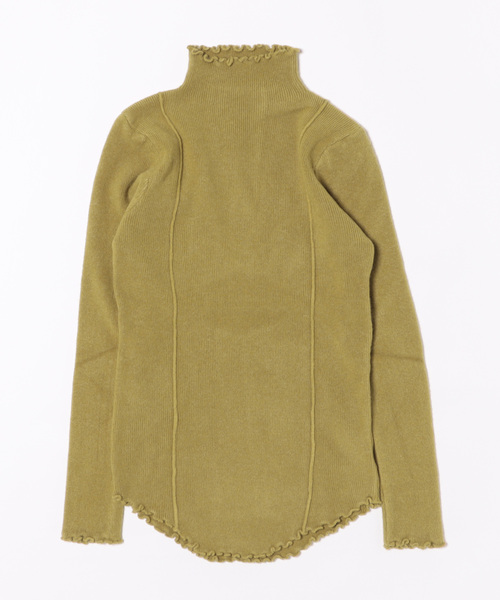 L LABEL（エルラベル）の「メロウフリルハイネックニットリブニット（ニット/セーター・レディース・ホワイト/ブラック/カーキ・FREE）」の7枚目の写真