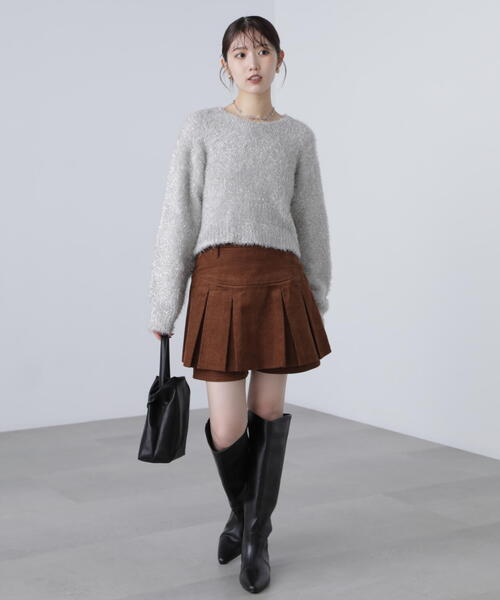 FREE'S MART（フリーズマート）の「◆ラメフェザープルオーバーニット（ニット/セーター・レディース・グレー/ホワイト/ブラウン/ピンク・FREE）」の9枚目の写真