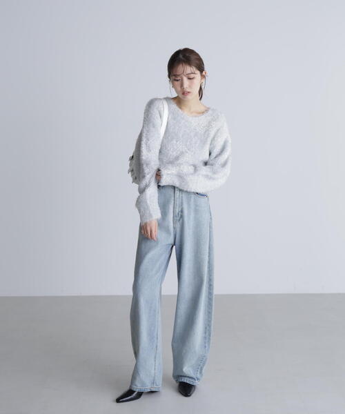 FREE'S MART（フリーズマート）の「◆ラメフェザープルオーバーニット（ニット/セーター・レディース・グレー/ホワイト/ブラウン/ピンク・FREE）」の16枚目の写真