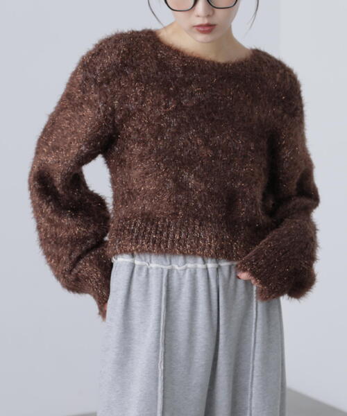 FREE'S MART（フリーズマート）の「◆ラメフェザープルオーバーニット（ニット/セーター・レディース・グレー/ホワイト/ブラウン/ピンク・FREE）」の17枚目の写真