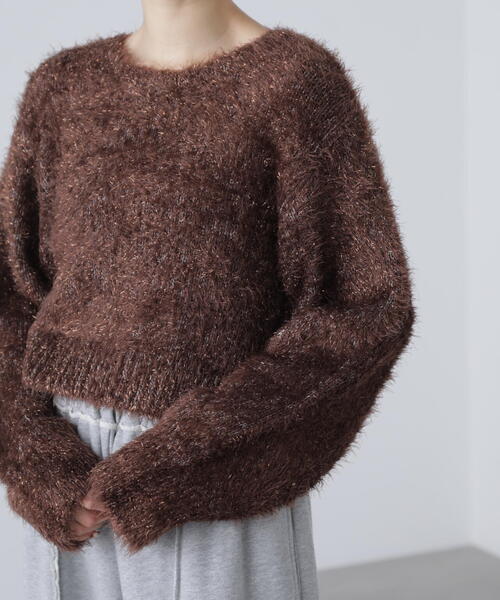 FREE'S MART（フリーズマート）の「◆ラメフェザープルオーバーニット（ニット/セーター・レディース・グレー/ホワイト/ブラウン/ピンク・FREE）」の21枚目の写真