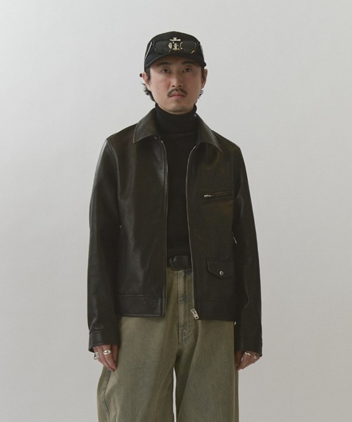 Lui's(ルイス)の「NATURAL TAN SHEEP LEATHER Noirライダース(ライダースジャケット・メンズ・ブラック・S/M)」の13枚目の写真