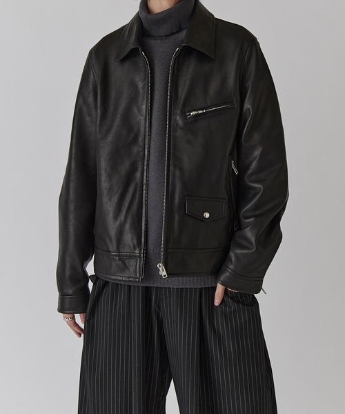 Lui's ルイス　レザージャケット　ジャケット　レザー　羊革 NATURAL TAN SHEEP LEATHER Noirライダース（ライダースジャケット