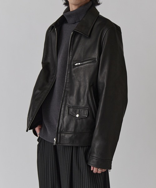 NATURAL TAN SHEEP LEATHER Noirライダース（ライダースジャケット