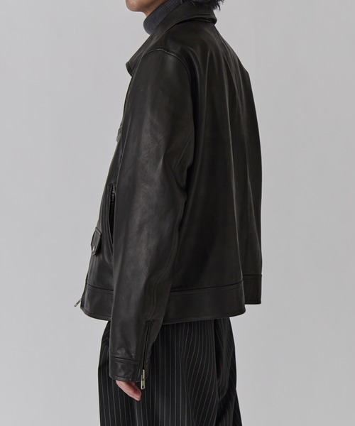 NATURAL TAN SHEEP LEATHER Noirライダース（ライダースジャケット