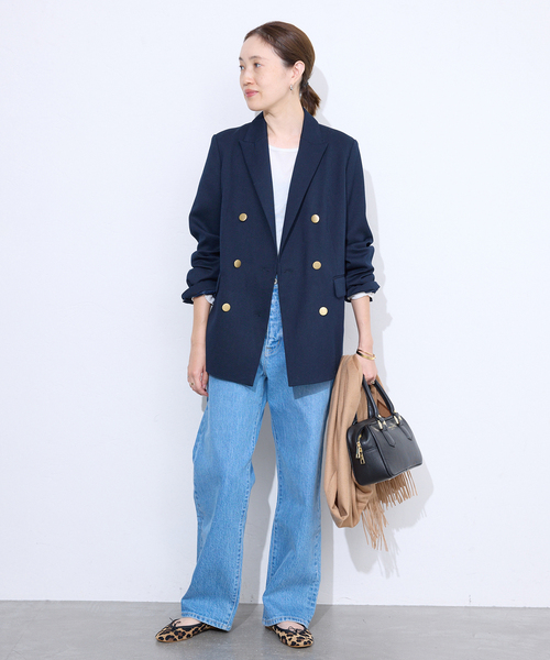 SLOBE IENA（スローブイエナ）の「SLOBE カシミヤストール（ストール/ショール・レディース・サックスブルー/アイボリー/キャメル・FREE）」の20枚目の写真