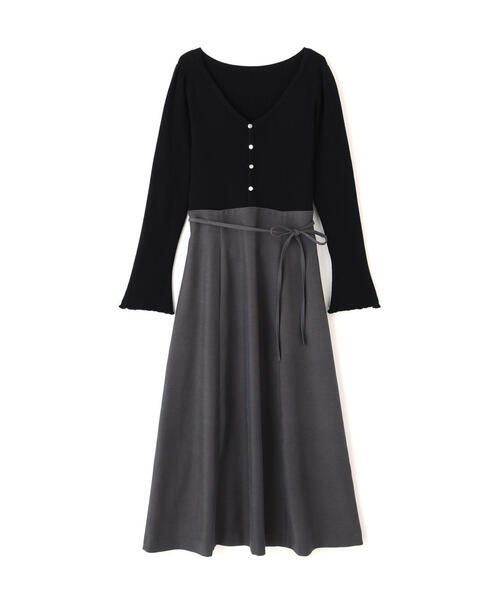 PROPORTION BODY DRESSING（プロポーションボディドレッシング）の「ニットドッキングレディーワンピース / 1215240111（ワンピース・レディース・ブルー/ブラウン系その他/ブラック・MEDIUM/P/S）」の4枚目の写真