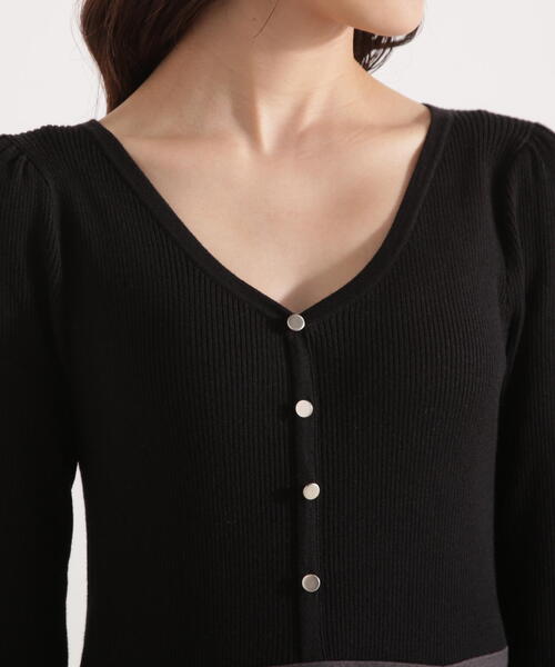 PROPORTION BODY DRESSING（プロポーションボディドレッシング）の「ニットドッキングレディーワンピース / 1215240111（ワンピース・レディース・ブルー/ブラウン系その他/ブラック・MEDIUM/P/S）」の12枚目の写真