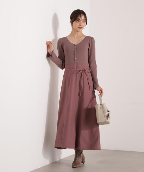 PROPORTION BODY DRESSING（プロポーションボディドレッシング）の「ニットドッキングレディーワンピース / 1215240111（ワンピース・レディース・ブルー/ブラウン系その他/ブラック・MEDIUM/P/S）」の3枚目の写真