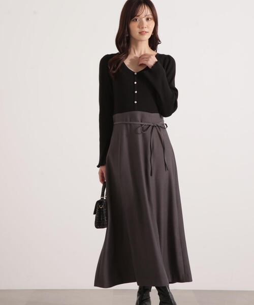 PROPORTION BODY DRESSING（プロポーションボディドレッシング）の「ニットドッキングレディーワンピース / 1215240111（ワンピース・レディース・ブルー/ブラウン系その他/ブラック・MEDIUM/P/S）」の2枚目の写真