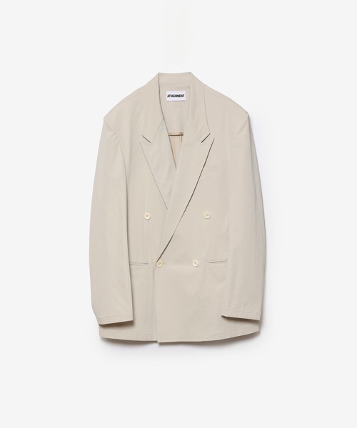 ATTACHMENT(アタッチメント)の「PE/CO/LI ドライツイル ダブルブレステッドジャケット / PE/CO/LI DRY TWILL DOUBLE-BREASTED JKT(テーラードジャケット・メンズ・ライトグレー/ブラック/ライトベージュ・2/3)」の3枚目の写真