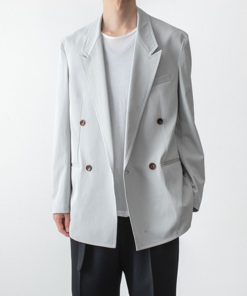 ATTACHMENT(アタッチメント)の「PE/CO/LI ドライツイル ダブルブレステッドジャケット / PE/CO/LI DRY TWILL DOUBLE-BREASTED JKT(テーラードジャケット・メンズ・ライトグレー/ブラック/ライトベージュ・2/3)」の10枚目の写真