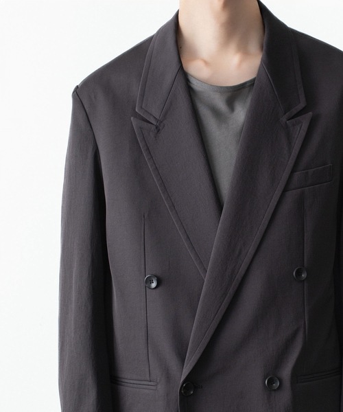 ATTACHMENT(アタッチメント)の「PE/CO/LI ドライツイル ダブルブレステッドジャケット / PE/CO/LI DRY TWILL DOUBLE-BREASTED JKT(テーラードジャケット・メンズ・ライトグレー/ブラック/ライトベージュ・2/3)」の4枚目の写真