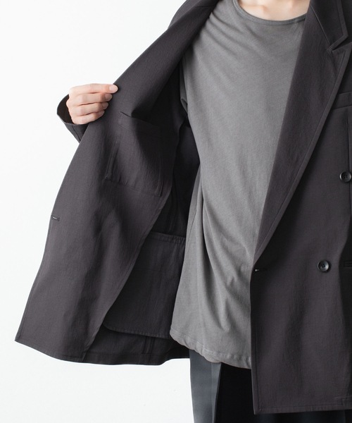 ATTACHMENT(アタッチメント)の「PE/CO/LI ドライツイル ダブルブレステッドジャケット / PE/CO/LI DRY TWILL DOUBLE-BREASTED JKT(テーラードジャケット・メンズ・ライトグレー/ブラック/ライトベージュ・2/3)」の7枚目の写真
