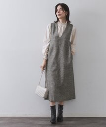 OPAQUE.CLIP | ラメツイードジャンスカ【洗濯機OK】(ワンピース)