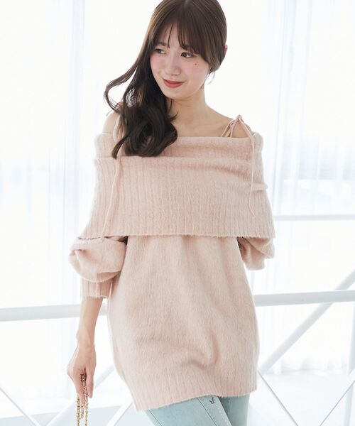 MAJESTIC LEGON(マジェスティックレゴン)の「チョーカー付きオフショルミニワンピ(ワンピース・レディース・オフホワイト/ピンク/ブラック・MEDIUM)」の3枚目の写真