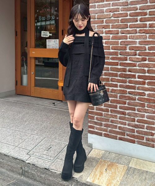 セール】チョーカー付きオフショルミニワンピ（ワンピース）｜MAJESTIC