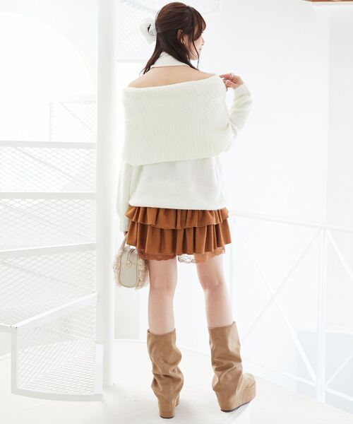 MAJESTIC LEGON(マジェスティックレゴン)の「チョーカー付きオフショルミニワンピ(ワンピース・レディース・オフホワイト/ピンク/ブラック・MEDIUM)」の6枚目の写真