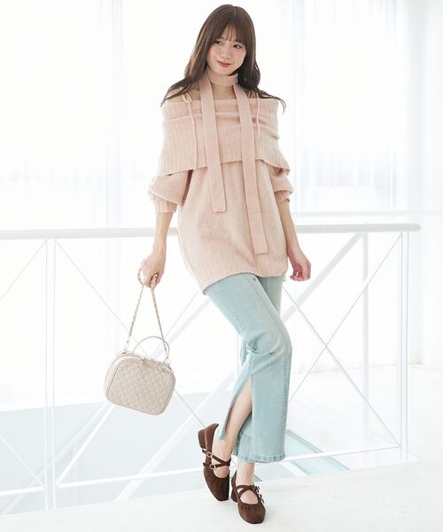 MAJESTIC LEGON(マジェスティックレゴン)の「チョーカー付きオフショルミニワンピ(ワンピース・レディース・オフホワイト/ピンク/ブラック・MEDIUM)」の11枚目の写真