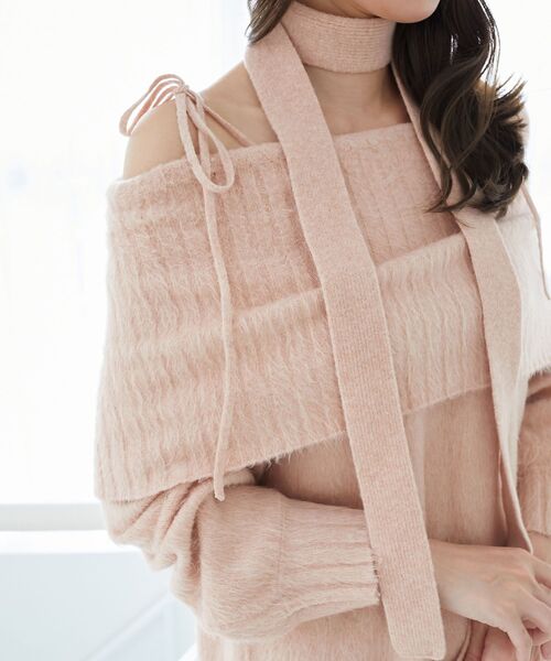 MAJESTIC LEGON(マジェスティックレゴン)の「チョーカー付きオフショルミニワンピ(ワンピース・レディース・オフホワイト/ピンク/ブラック・MEDIUM)」の17枚目の写真