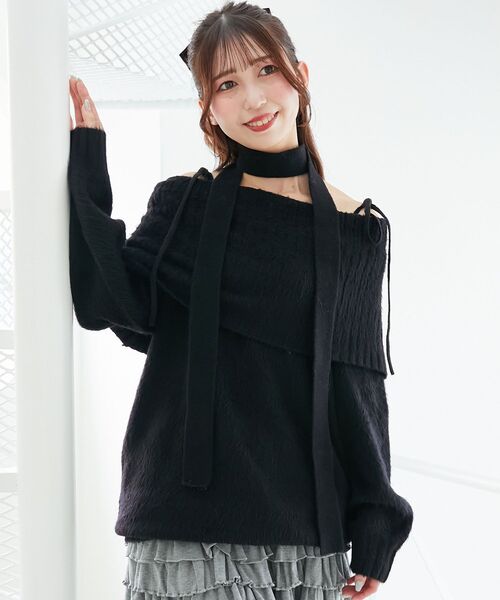 MAJESTIC LEGON(マジェスティックレゴン)の「チョーカー付きオフショルミニワンピ(ワンピース・レディース・オフホワイト/ピンク/ブラック・MEDIUM)」の22枚目の写真