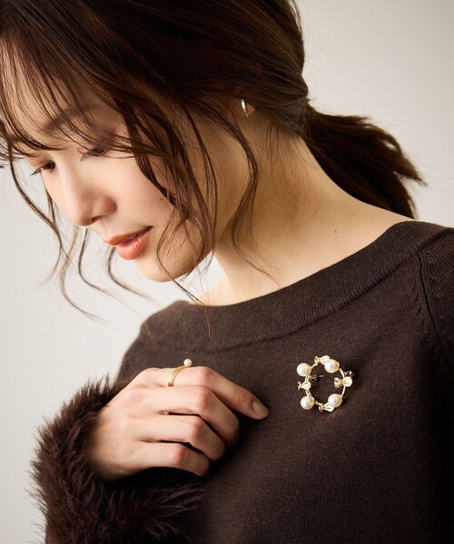 ROPE' PICNIC(ロペピクニック)の「リボンパールブローチ(ブローチ/コサージュ・レディース・シルバー/ゴールド・FREE)」の3枚目の写真