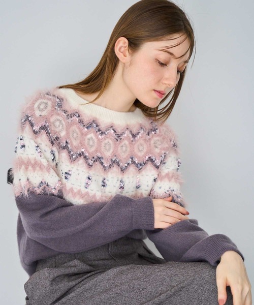 NOELA（ノエラ）の「ノルディック柄ニット（ニット/セーター・レディース・オフホワイト/チャコールグレー/ブルー・フリー）」の20枚目の写真