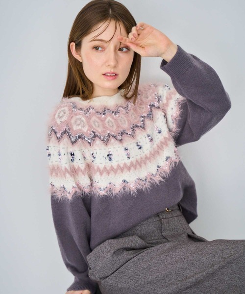 NOELA（ノエラ）の「ノルディック柄ニット（ニット/セーター・レディース・オフホワイト/チャコールグレー/ブルー・フリー）」の22枚目の写真