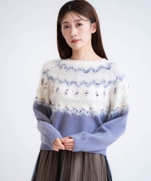 NOELA（ノエラ）の「ノルディック柄ニット（ニット/セーター・レディース・オフホワイト/チャコールグレー/ブルー・フリー）」の15枚目の写真