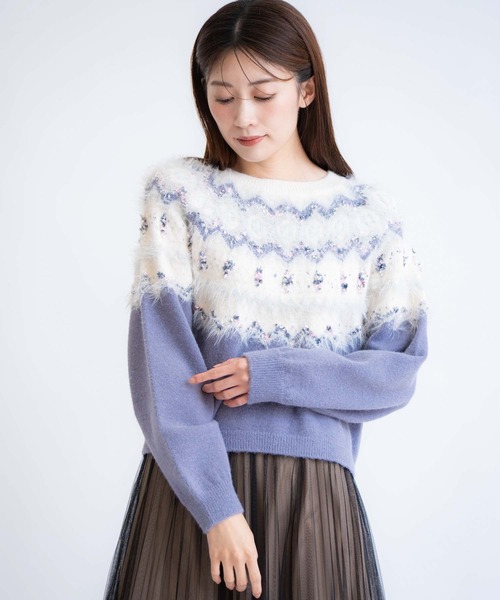 NOELA（ノエラ）の「ノルディック柄ニット（ニット/セーター・レディース・オフホワイト/チャコールグレー/ブルー・フリー）」の17枚目の写真