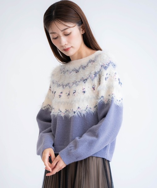 NOELA（ノエラ）の「ノルディック柄ニット（ニット/セーター・レディース・オフホワイト/チャコールグレー/ブルー・フリー）」の18枚目の写真