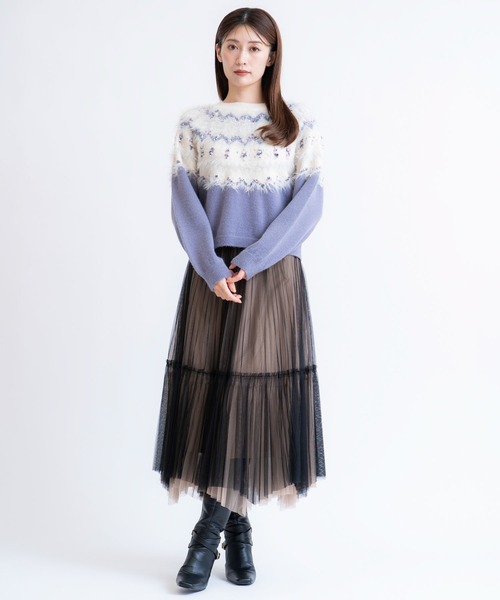 NOELA（ノエラ）の「ノルディック柄ニット（ニット/セーター・レディース・オフホワイト/チャコールグレー/ブルー・フリー）」の10枚目の写真