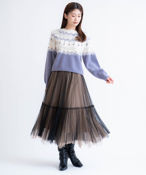 NOELA（ノエラ）の「ノルディック柄ニット（ニット/セーター・レディース・オフホワイト/チャコールグレー/ブルー・フリー）」の11枚目の写真