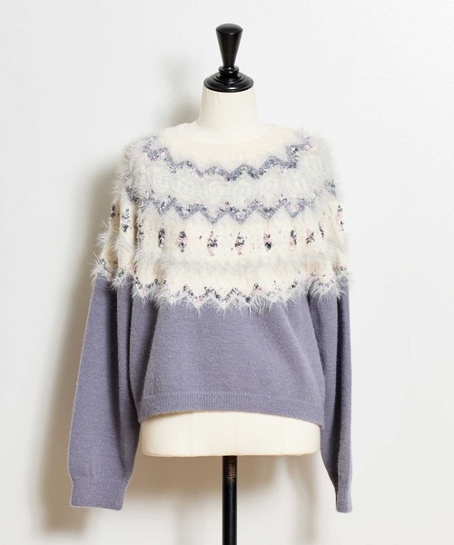 NOELA（ノエラ）の「ノルディック柄ニット（ニット/セーター・レディース・オフホワイト/チャコールグレー/ブルー・フリー）」の12枚目の写真