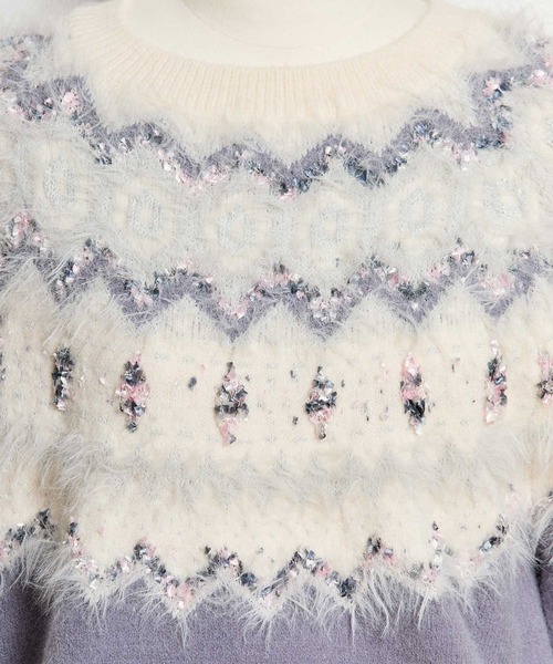 NOELA（ノエラ）の「ノルディック柄ニット（ニット/セーター・レディース・オフホワイト/チャコールグレー/ブルー・フリー）」の6枚目の写真