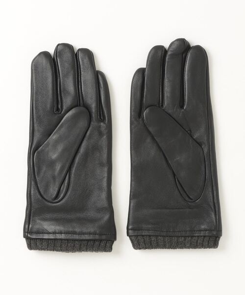 NANO universe(ナノユニバース)の「タッチパネル対応 リブ付きラムレザーグローブ(手袋・メンズ・ブラック・FREE)」の7枚目の写真