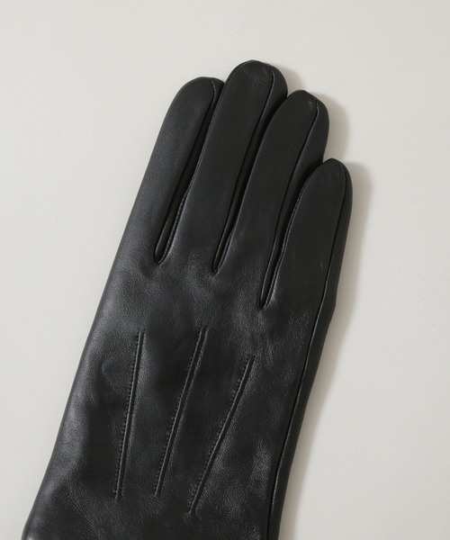 NANO universe(ナノユニバース)の「タッチパネル対応 リブ付きラムレザーグローブ(手袋・メンズ・ブラック・FREE)」の6枚目の写真