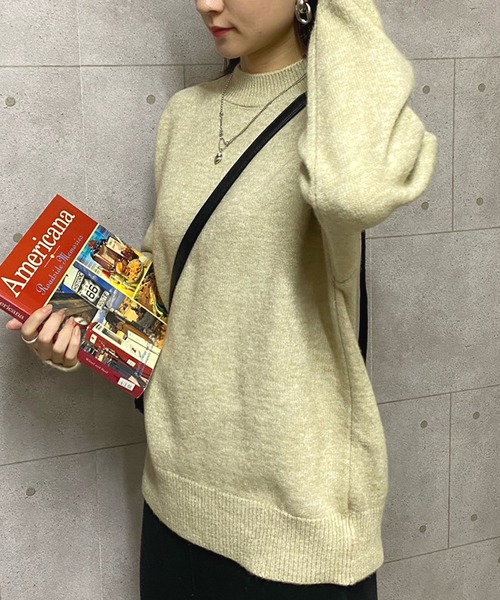 NANEA(ナネア)の「プチハイネックドロップショルダーニットプルオーバー(ニット/セーター・レディース・ホワイト/ブラック/グレー/ベージュ/イエロー/アイボリー/ワインレッド/ライトイエロー・フリー)」の22枚目の写真