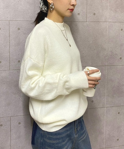 NANEA(ナネア)の「プチハイネックドロップショルダーニットプルオーバー(ニット/セーター・レディース・ホワイト/ブラック/グレー/ベージュ/イエロー/アイボリー/ワインレッド/ライトイエロー・フリー)」の20枚目の写真