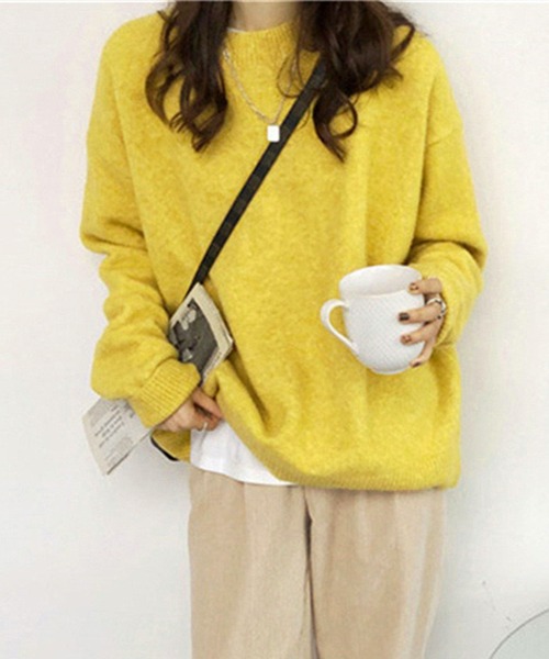NANEA(ナネア)の「プチハイネックドロップショルダーニットプルオーバー(ニット/セーター・レディース・ホワイト/ブラック/グレー/ベージュ/イエロー/アイボリー/ワインレッド/ライトイエロー・フリー)」の14枚目の写真