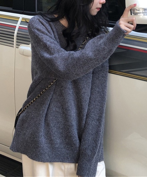 NANEA(ナネア)の「プチハイネックドロップショルダーニットプルオーバー(ニット/セーター・レディース・ホワイト/ブラック/グレー/ベージュ/イエロー/アイボリー/ワインレッド/ライトイエロー・フリー)」の12枚目の写真