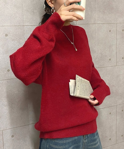 NANEA(ナネア)の「プチハイネックドロップショルダーニットプルオーバー(ニット/セーター・レディース・ホワイト/ブラック/グレー/ベージュ/イエロー/アイボリー/ワインレッド/ライトイエロー・フリー)」の16枚目の写真
