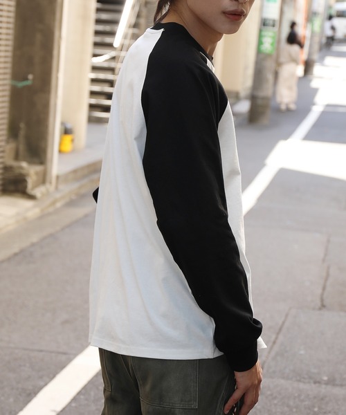 HOOK（フック）の「HOOK -original-　アメカジ古着風ロゴプリントラグランスリーブTEE（Tシャツ/カットソー・メンズ・ホワイト/ベージュ・L/M/XL）」の13枚目の写真