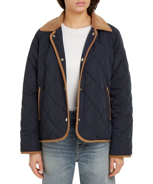 TOMMY HILFIGER（トミーヒルフィガー）の「キルテッドリバーシブルジャケット（ブルゾン・レディース・ベージュ/ネイビー・SMALL/X-SMALL）」の2枚目の写真