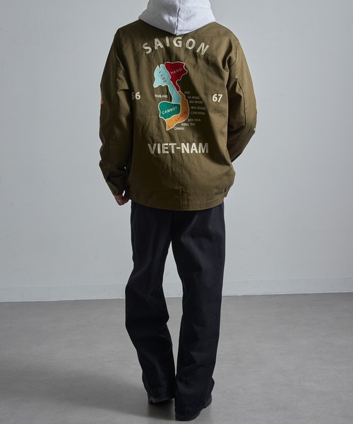 HOUSTON(ヒューストン)の「【HOUSTON】51351 VIETNAM JACKET(MAP)ベトナムジャケット べトジャン(その他アウター・メンズ・オリーブ/カーキ/ブラック・M/L/XL)」の12枚目の写真
