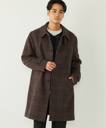 美品 US2058 チェック柄ステンカラーコート サイズ3 美品 US2058 チェック柄ステンカラーコート サイズ3 美品 US2058