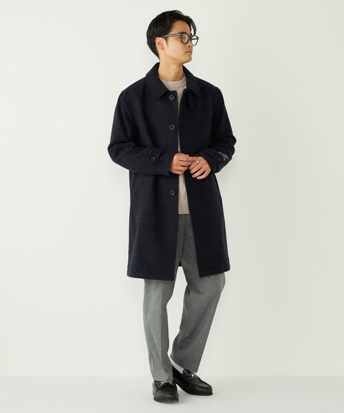 SHIPS Colors:ホロウ ウール ステンカラーコート（ステンカラーコート