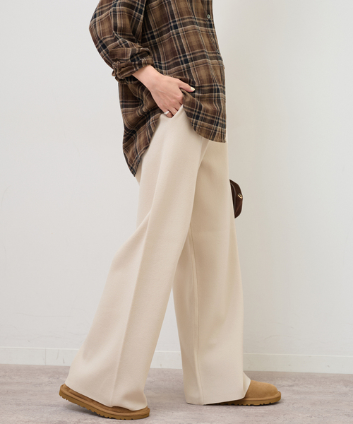 JOURNAL STANDARD relume(ジャーナルスタンダード レリューム)の「【MULTI FUNC+】セミワイドニットパンツ(その他パンツ・レディース・アイボリー/ネイビー/ブラウン・FREE)」の13枚目の写真