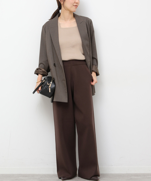 JOURNAL STANDARD relume(ジャーナルスタンダード レリューム)の「【MULTI FUNC+】セミワイドニットパンツ(その他パンツ・レディース・アイボリー/ネイビー/ブラウン・FREE)」の15枚目の写真